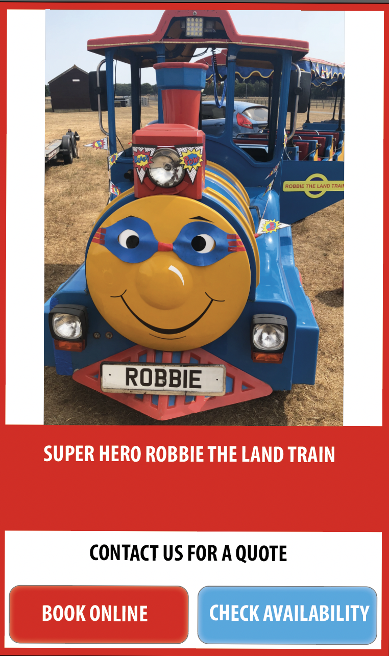 Superhero Robbie the Land Train Hire