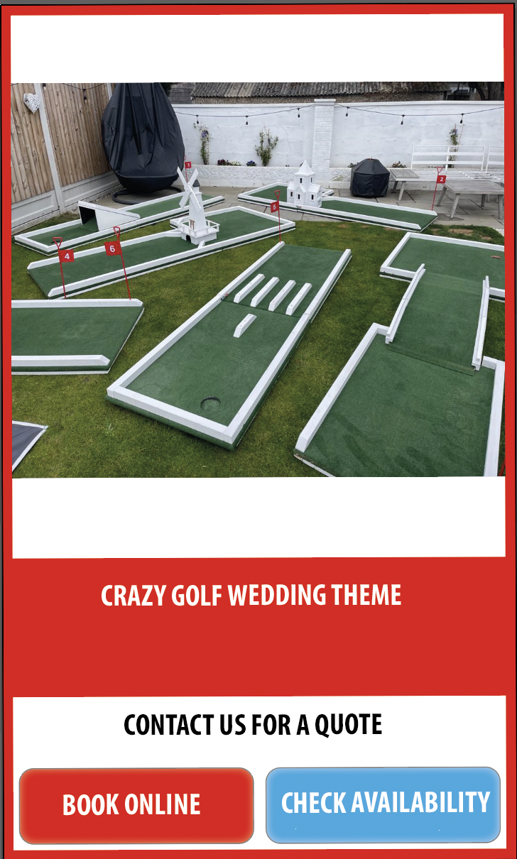 Wedding themed crazy golf hire